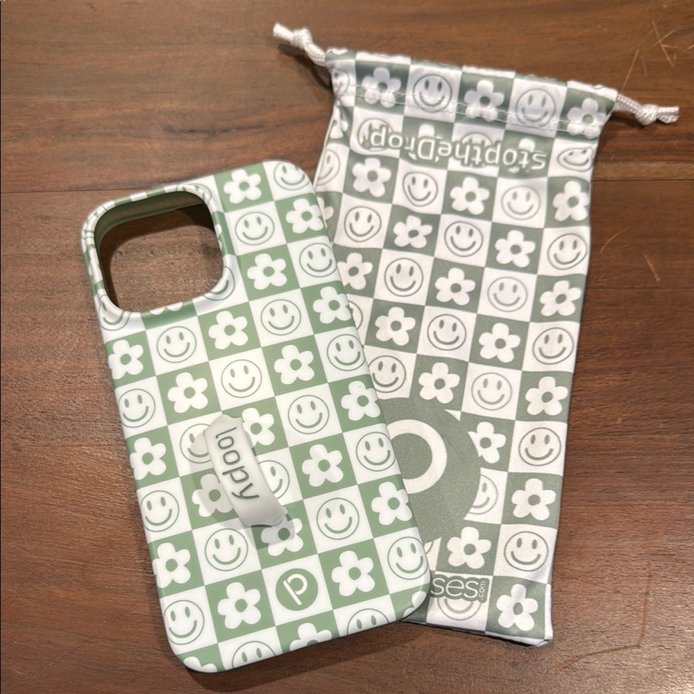 Loopy Case Green and White Patterned Phone Case